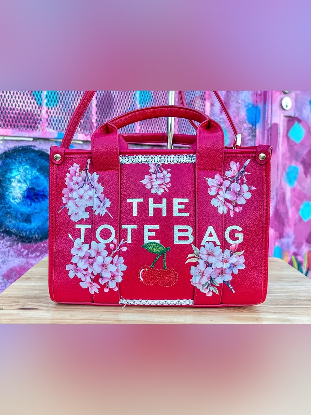 ‘MAHOGANY CHERRY’ Medium Tote Bag 10” - Red | High Quality Leather